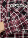 Рубашка в клетку с нагрудными карманами и декором из страз oodji для женщины (красный), 11411052-3/45772/294CC