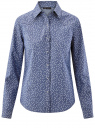 Рубашка джинсовая принтованная oodji для женщины (синий), 16A09003-3/47735/7512G