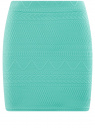 Юбка мини из фактурной ткани oodji для женщины (бирюзовый), 24100035-3/45284/7300N