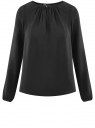 Блузка свободного кроя с вырезом-капелькой oodji для женщины (черный), 21400321-2/33116/2900N