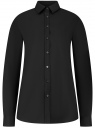Рубашка базовая приталенного силуэта oodji для Женщина (черный), 13K03020/42785/2900N