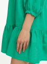 Платье ярусное из смесового льна oodji для Женщина (зеленый), 12C11012/16009/6D00N