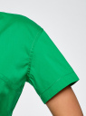 Платье-рубашка с поясом oodji для женщины (зеленый), 21900311/42358/6D00N