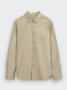 Рубашка хлопковая с длинным рукавом oodji для Мужчины (бежевый) Рубашка хлопковая с длинным рукавом oodji для Мужчины (бежевый), 3L330021M-1/52205/3320M