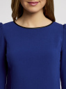 Платье из плотной ткани с отделкой из искусственной кожи oodji для женщины (синий), 11902145-1/38248/7500N
