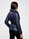 Куртка утепленная с высоким воротником и контрастными элементами oodji для женщины (синий), 10204042/45757/7900N