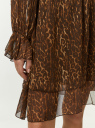 Платье шифоновое на резинке oodji для Женщины (коричневый), 11914013/50314/3733A