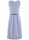 Платье с поясом без рукавов oodji для Женщины (синий), 12C13008-2/42583/7510S
