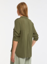 Блузка базовая из вискозы с нагрудными карманами oodji для Женщина (зеленый), 11411127-2B/24681/6800N