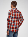 Рубашка клетчатая из хлопка oodji для Мужчины (красный), 3L310175M/48757N/1255C