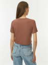 Кроп-топ из вискозы oodji для Женщины (коричневый) Кроп-топ из вискозы oodji для Женщины (коричневый), 15F11005-1/49998/3700N