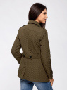 Куртка двубортная с карманами oodji для женщины (зеленый), 28304004/43399/6800N