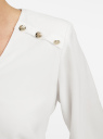 Блузка свободного силуэта с декоративными пуговицами oodji для Женщина (белый), 11411230/46123/1200N