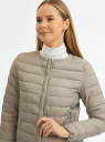 Куртка стеганая с круглым вырезом oodji для Женщины (серый), 10204040B/33445/2301N