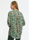 Блузка удлиненная оверсайз oodji для Женщины (зеленый), 11411229/46724/6219F