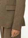 Жакет прямой из фактурной ткани oodji для Женщины (коричневый) Жакет прямой из фактурной ткани oodji для Женщины (коричневый), 21202105/52878/3700M