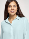 Блузка базовая из струящейся ткани oodji для женщины (зеленый), 11400368-9B/36215/6501N