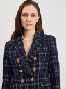 Жакет приталенный из твида oodji для Женщины (синий), 11203177-3/51965/7975C