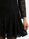 Платье из кружева на пуговицах oodji для Женщины (черный), 11902173/51510/2900N