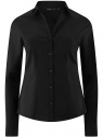 Рубашка базовая с V-образным вырезом oodji для Женщина (черный), 13K02001B/42083/2900N