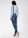 Комбинезон джинсовый с нагрудным карманом oodji для женщины (синий), 13108004/45379/7900W