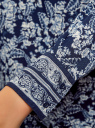 Блузка вискозная прямого силуэта oodji для Женщины (синий), 11411177/47252/7912E