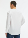 Рубашка хлопковая с воротником-стойкой oodji для Мужчина (белый), 3L310194M-1/45608/1000N