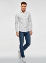 Рубашка приталенная из хлопка oodji для мужчины (белый), 3L110296M/44425N/1029G
