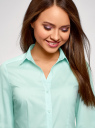 Рубашка базовая с V-образным вырезом oodji для женщины (зеленый), 13K02001B/42083/6500N