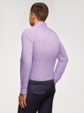Рубашка extra slim в мелкую клетку oodji для мужчины (фиолетовый), 3B140003M/39767N/8010C