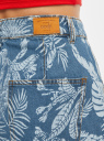 Шорты джинсовые принтованные oodji для Женщины (синий), 12807104-2/50815/7070F