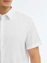 Рубашка хлопковая с коротким рукавом oodji для Мужчины (белый), 3B240002M/34146N/1000N