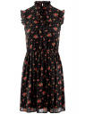 Платье принтованное из шифона oodji для женщины (черный), 11900188-2/15036/2945F