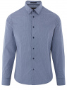 Рубашка хлопковая в мелкую графику oodji для мужчины (синий), 3L110327M/19370N/7510G