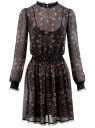 Платье с кружевной отделкой и эластичным поясом oodji для Женщина (черный), 11913014-1/47372/2933E