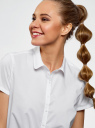 Блузка хлопковая с завязками oodji для Женщина (белый), 13L11014/13175N/1000N