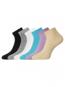 Комплект укороченных носков (6 пар) oodji для женщины (разноцветный), 57102418T6/47469/19D0N