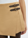 Юбка-шорты из искусственной замши oodji для женщины (бежевый), 18M01013/47301/3300N