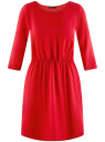 Платье вискозное с рукавом 3/4 oodji для Женщины (красный), 11901153-1B/42540/4500N