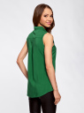 Топ вискозный с нагрудным карманом oodji для женщины (зеленый), 11411108B/26346/6E00N