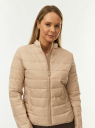 Куртка стеганая на молнии oodji для Женщины (бежевый), 18303013-2/50223/3500N