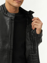 Куртка из искусственной кожи в байкерском стиле oodji для Мужчины (черный), 1L521001M/49353/2900N