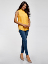 Топ вискозный с рубашечным воротником oodji для женщины (желтый), 14911009B/26346/5100N