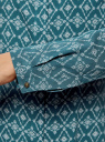 Блузка из вискозы принтованная с воротником-стойкой oodji для Женщина (синий), 21411063-2/26346/7412G