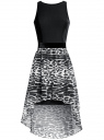 Платье двухслойное с асимметричным низом oodji для женщины (черный), 11902119-2/31266/2920A