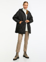 Куртка oversize с капюшоном oodji для Женщины (черный), 10207015/32754/2900N