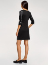 Платье с отделкой из искусственной кожи oodji для женщины (черный), 14001143-4B/46944/2900N