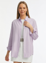 Рубашка из смесового льна с длинным рукавом oodji для Женщины (фиолетовый), 13L11034-1/50930N/8001N