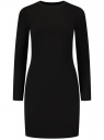 Платье приталенное с длинным рукавом oodji для Женщина (черный), 14011097/49735/2900N
