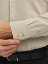 Рубашка классическая из фактурной ткани oodji для Мужчины (бежевый), 3B110017M-6/50615N/3301N